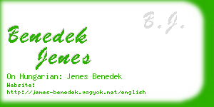 benedek jenes business card